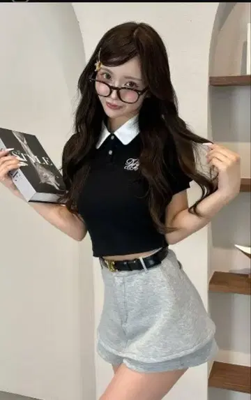 시착만 한 상품 다리치 바이컬러 폴로셔츠 블랙 로고