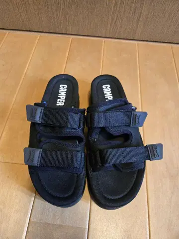 CAMPER 블랙 스포츠 샌들 벨크로 37 사이즈 23.5cm