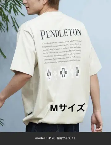 PENDLETON 펜들턴 반팔 티셔츠 백 프린트 드로우 코드