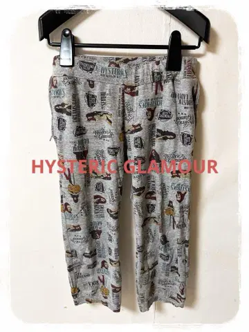 P1 HYSTERIC GLAMOUR 크롭 앵클 기장 스웨트 팬츠