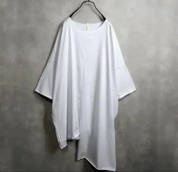 비대칭 빅 티셔츠 빅 롱T 화이트