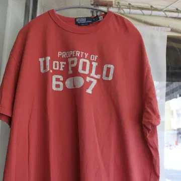 U OF POLO 프린트 티셔츠 L 사이즈 빨간색