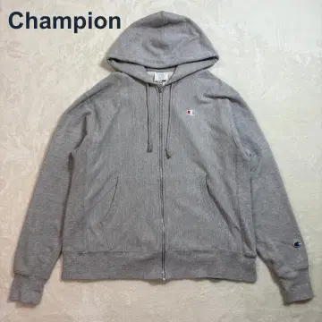 champion 리버스 위브 지퍼 후디 후드티 그레이 L