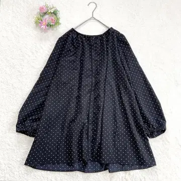 새상품급 빅 사이즈 [ eur3 ] 밴드 카라 도트 블라우스 튜닉 XL