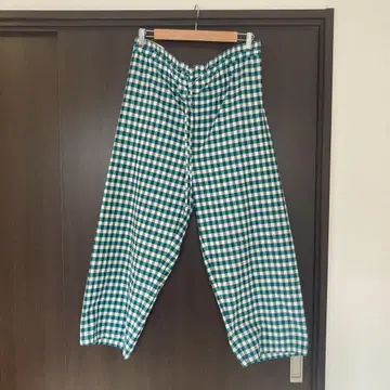 yuni 깅엄 체크 와이드 팬츠 유니