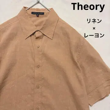 Theory 린넨 x 레이온 레귤러 카라 셔츠 오렌지 L 사이즈