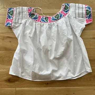 vintage 자수 블라우스