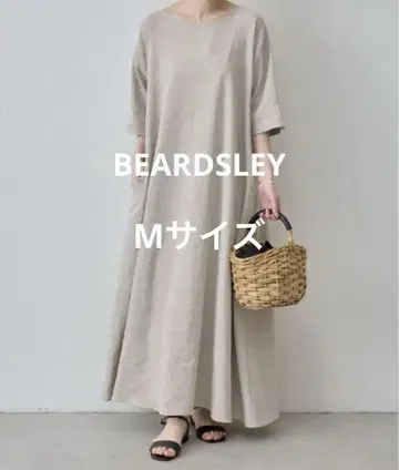 BEARDSLEY 린넨 플레어 라인 원피스 M 베이지 새상품급