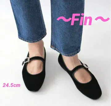 [ Fin ] 메리 제인 비쥬 플랫슈즈 24.5 cm
