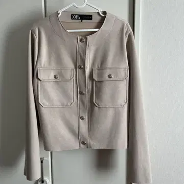 ZARA 노카라 자켓 L 사이즈 베이지