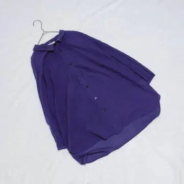 KN0328 [맥레거] 셔츠 블라우스 [M] 네이비 시어 시스루