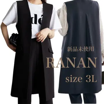 미사용 새상품 RANAN 노카라 롱베스트 셋업 블랙 3L