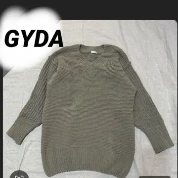 GYDA 제이다 스웨터 니트 프리 사이즈 올리브 그린 긴팔 V