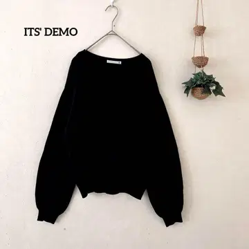 이츠데모 블랙 V넥 스웨터 니트 심플 캐주얼