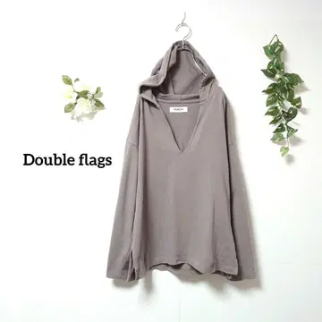 Double flags 풀오버 후드티 V넥 프리