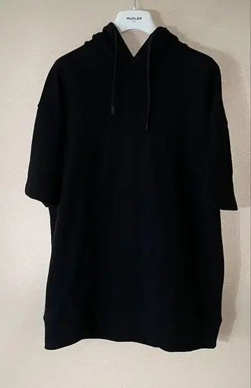미사용품 ZARA 블랙 후디 반팔 후드티 오버 사이즈