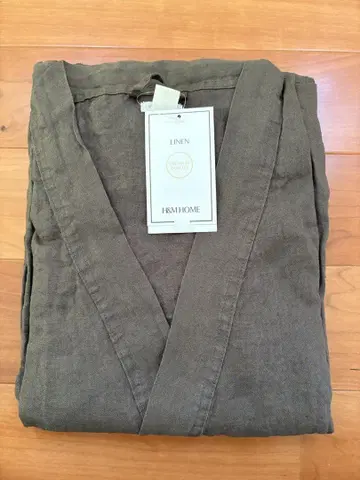 H&M HOME 린넨 목욕 가운 다크 브라운 L~XL