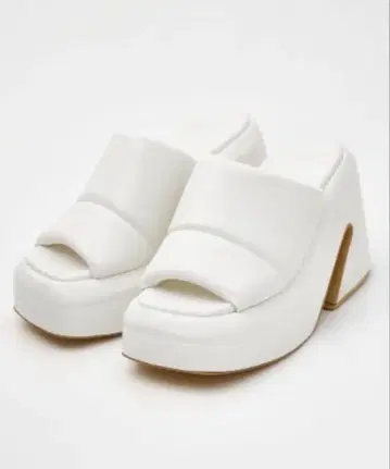 SLY 통굽 샌들 뮬 힐 화이트