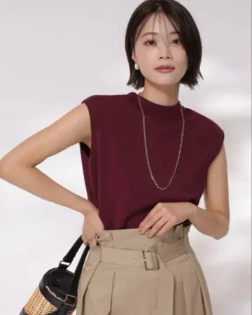 새상품급 아푸와이저 리셰 백 체인 니트 Arpege story 브라운