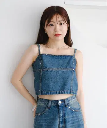 Kastane 스터드 데님 뷔스티에