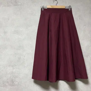 골지 플레어 스커트 빨간색 계열 무릎 기장 엘레강트 봄/여름/가을 발표회
