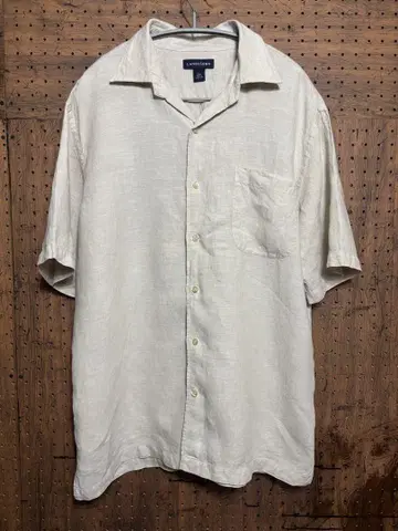 Lands' End 반팔 린넨 셔츠 베이지