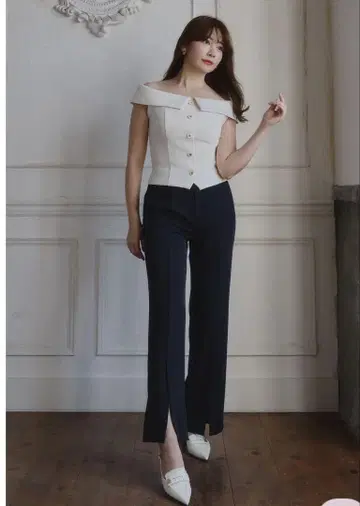 네이비 슬랙스
