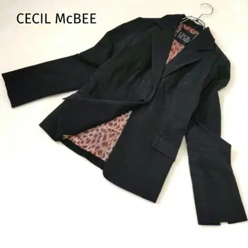 CECIL McBEE/세실 맥비 벨로아 테일러드 자켓 블랙 싱글