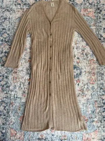 젤라또피케/리브 롱 가디건 베이지