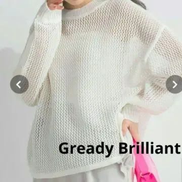 Gready Brilliant 기마 메쉬 크루 니트 화이트