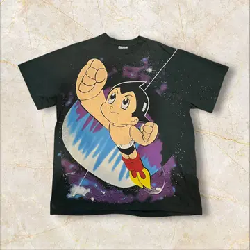 구제 의류 철완 아톰 T셔츠 아톰 bootleg 애니메이션 캐릭터 블랙