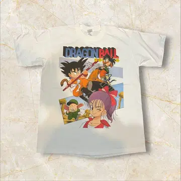 구제 의류 드래곤볼 T셔츠 드래곤볼 손오공 화이트 bootleg