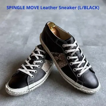 스핑글무브 가죽 스니커즈 블랙 스네이크 26.5cm