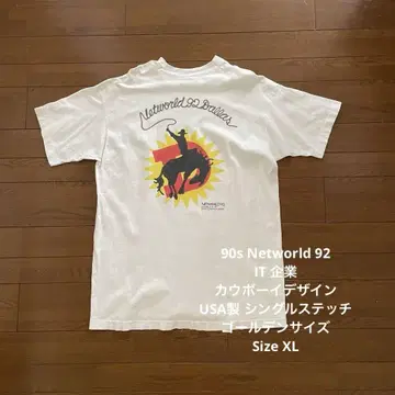 90s Networld IT 기업 카우보이 USA제 싱글 스티치