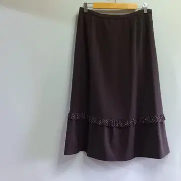 Leilian 레리안 플레어 스커트 넉넉한 종아리 기장 15+ 브라운