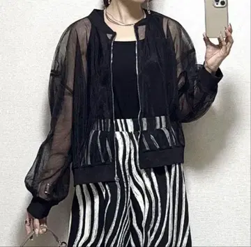 아메리욘 시어 메쉬 블루종