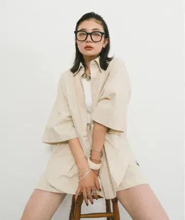 HANNE 하프 슬리브 셔츠 셋업