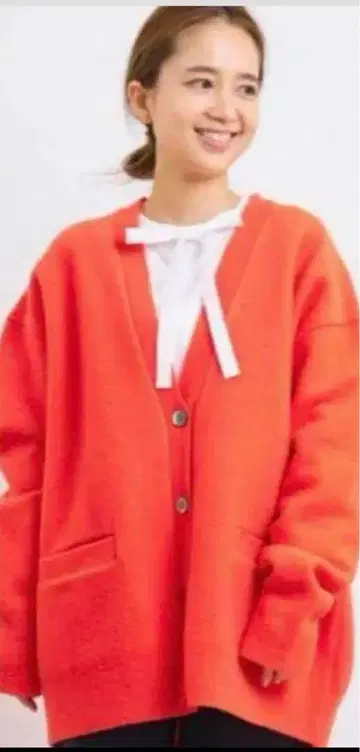 yori 압축 니트 가디건 레드