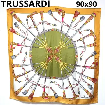 TRUSSARDI 트루사르디 실크 스카프 골드 계열