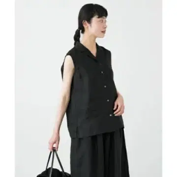 카구레 kagure 린넨 슬리브리스 오픈 카라 셔츠 어반 리서치