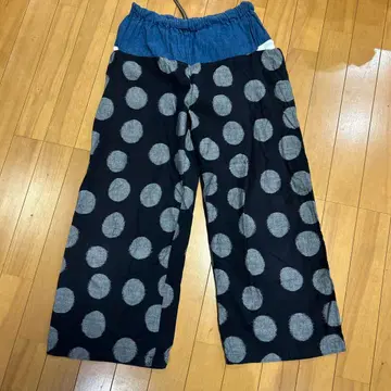 SOUSOU 쿠루메 가스리 노무라 직물 팬츠