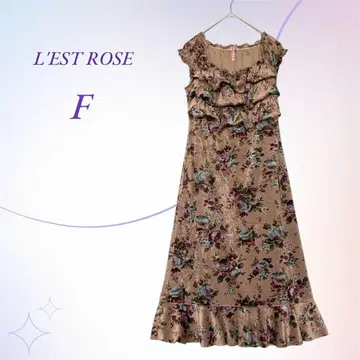 L'EST ROSE 레스트로즈 / 벨로아 프릴 원피스 꽃무늬