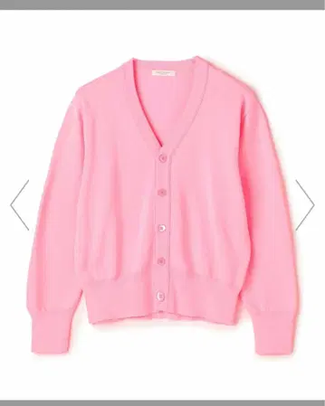 [미사용 새상품] MACPHEE 핑크 드라이 코튼 V넥 가디건