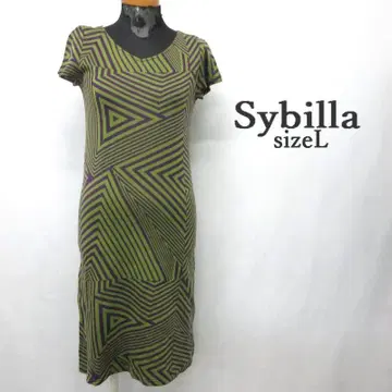 MY1116 Sybilla 시빌라 원피스 기하학 패턴 사이즈 L 타이트