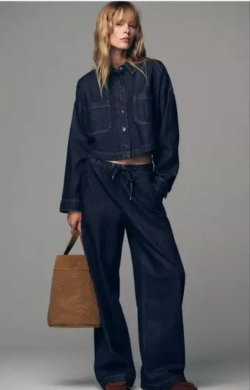 ZARA JEANS Z1975 와이드 레그 조거 스트레이트 데님