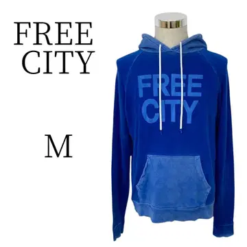 새상품급 FREE CITY 프리 시티 파란색 후드티 M
