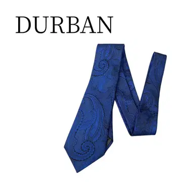 새상품급 DURBAN 더반 파란색 페이즐리 무늬 넥타이