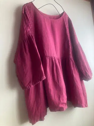 퓨어 린넨 루즈핏 블라우스/플레어/핑크/퍼플/린넨