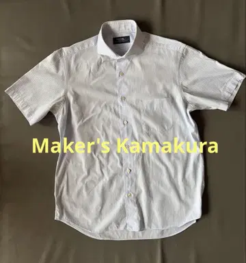 Maker's Kamakura 가마쿠라 셔츠 반팔 스트라이프 셔츠 L