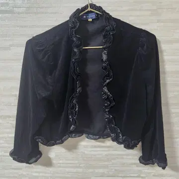 엠즈 그레이시 긴팔 가디건 벨로아 볼레로 프릴 블랙 일본제